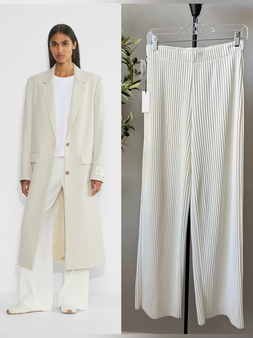 Aritzia Babaton Pleated Wide Leg Pants